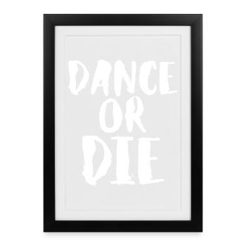 Humor Tanzstil Tippfehler Energetisch - Gerahmtes Poster (27 × 37 cm) - Schwarz - Vorne