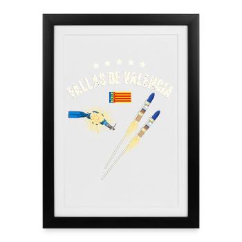 Fallas De Valencia Fireworks - Framed poster (27 × 37 cm) - black - Front