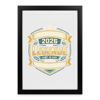 Pensioners 2026 No longer responsible Retirement - Framed poster (27 × 37 cm) - black - Front