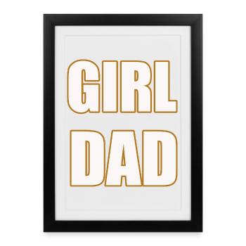 Papa fille Fier Père de Filles Chemise - Affiche encadrée (27 × 37 cm) - noir - Devant