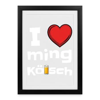I Love Lev Ming Kölsch Köln Kult Spruch - Framed poster (27 × 37 cm) - black - Front