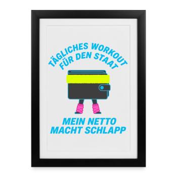 Daily workout for the state - Framed poster (27 × 37 cm) - black - Front