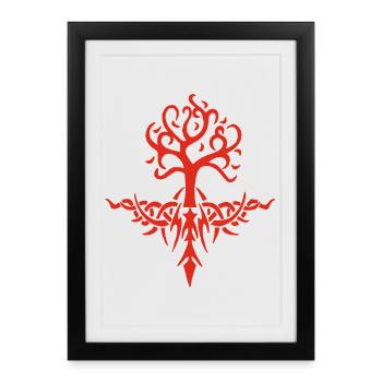 Red Thorny Tree - Framed poster (27 × 37 cm) - black - Front