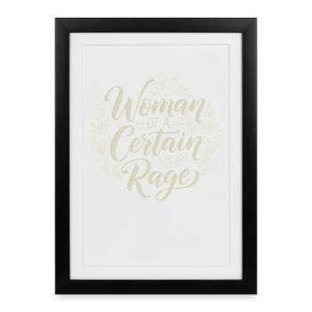 Femme d’une certaine rage imprimé floral - Affiche encadrée (27 × 37 cm) - noir - Devant