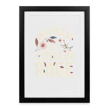 Autocollant de t-shirt statement Femme d’une certaine rage - Affiche encadrée (27 × 37 cm) - noir - Devant