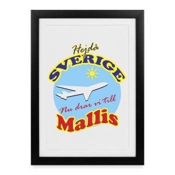 Voyage en avion au centre commercial en plein soleil - Affiche encadrée (27 × 37 cm) - noir - Devant