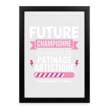 Future Champion Skating Skater - Framed poster (27 × 37 cm) - black - Front