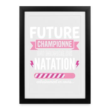 Future swimming champion swimmer - Framed poster (27 × 37 cm) - black - Front