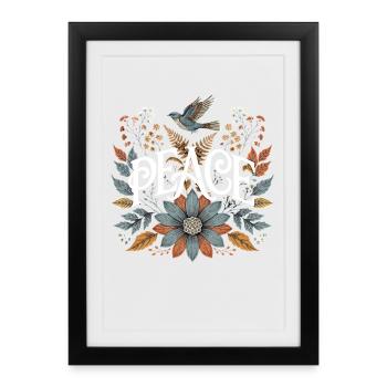 Paix Nature Symbole de la Tranquillité et de l’Harmonie Amateur - Affiche encadrée (27 × 37 cm) - noir - Devant