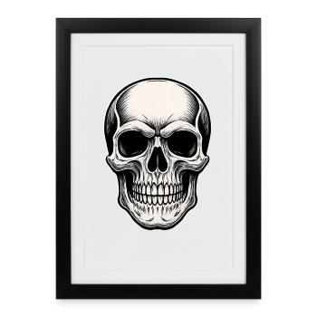 Skull Motif for Rock and Biker Fans Skull - Framed poster (27 × 37 cm) - black - Front