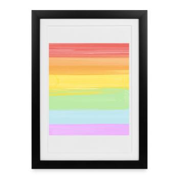 Pastel Rainbow Gradient LGBTQ Pride - Framed poster (27 × 37 cm) - black - Front