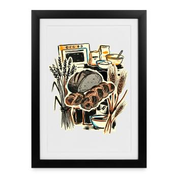 Baking Baker Vintage - Framed poster (27 × 37 cm) - black - Front