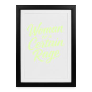 Femme d’une certaine rage vert clair design - Affiche encadrée (27 × 37 cm) - noir - Devant