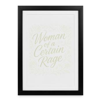Femme d’une certaine rage Motif de Roses Florales - Affiche encadrée (27 × 37 cm) - noir - Devant