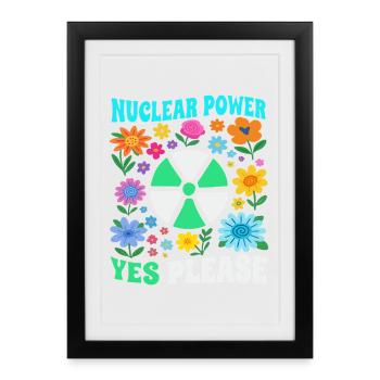 Atomkraft ja bitte mit Blumen - Affiche encadrée (27 × 37 cm) - noir - Devant