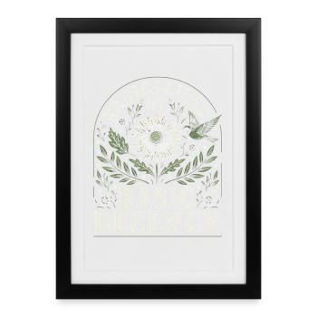 Radicalized by Basic Decency Vintage Floral Design - Framed poster (27 × 37 cm) - black - Front