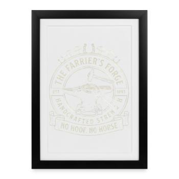La Forge du Maréchal-Ferrant - Pas de sabot, pas d’artisanat du cheval - Affiche encadrée (27 × 37 cm) - noir - Devant