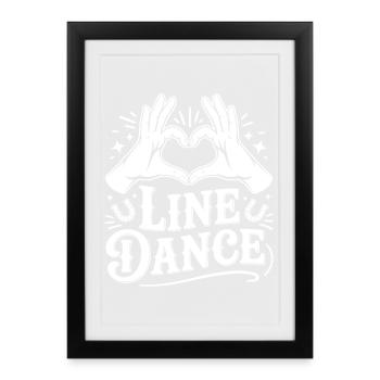Signe en forme de cœur de danse en ligne - Affiche encadrée (27 × 37 cm) - noir - Devant