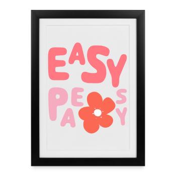 T-shirt facile – Esthétique fleur mignonne - Affiche encadrée (27 × 37 cm) - noir - Devant