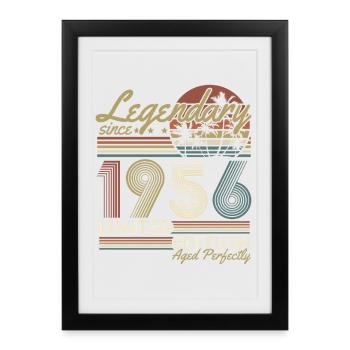 1956 Vintage Birthday Vintage Retro Gift - Framed poster (27 × 37 cm) - black - Front