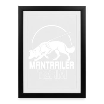 Équipe de Border Collie Mantrailer Chiens de Sport - Affiche encadrée (27 × 37 cm) - noir - Devant