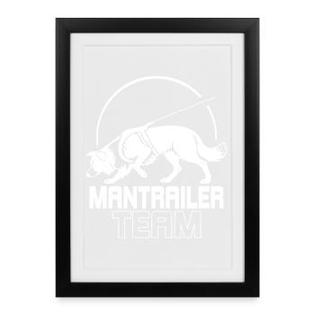 Border Collie Mantrailer Team Dog Sports Dogs - Framed poster (27 × 37 cm) - black - Front