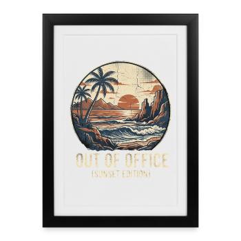 Absent du bureau - Affiche encadrée (27 × 37 cm) - noir - Devant