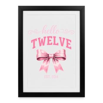 Hello Twelve 12 Year Old Is 2014 Birthday Knot - Framed poster (27 × 37 cm) - black - Front