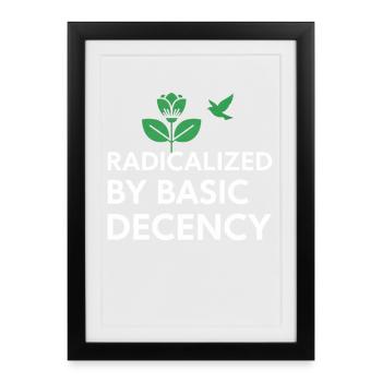 Radicalized By Basic Decency Statement shirt decal - Framed poster (27 × 37 cm) - black - Front