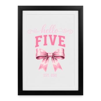 Hello Five 5 Year Old is 2021 Anniversary Knot - Framed poster (27 × 37 cm) - black - Front