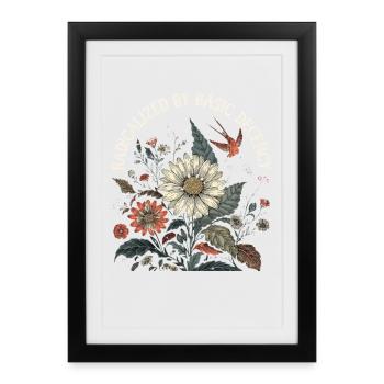 Radicalized By Basic Decency Retro Shirt - Framed poster (27 × 37 cm) - black - Front