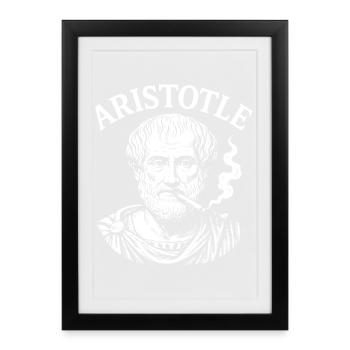 Portrait d’Aristote fumant une cigarette - Affiche encadrée (27 × 37 cm) - noir - Devant