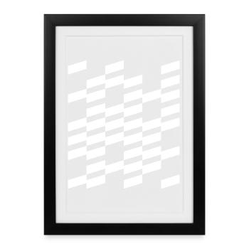 Motif géométrique à carreaux diagonals - Affiche encadrée (27 × 37 cm) - noir - Devant