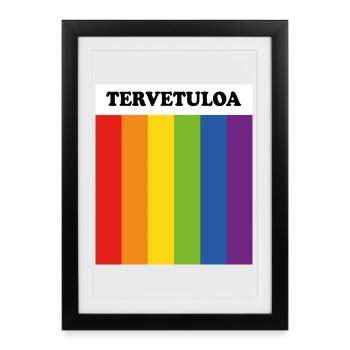 LGBT welcome Tervetuloa Finnish Finland Gay Pride - Framed poster (27 × 37 cm) - black - Front