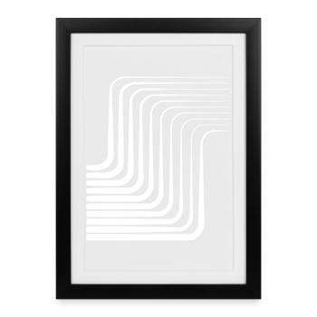 Concentric Arc Monochrome Pattern - Framed poster (27 × 37 cm) - black - Front