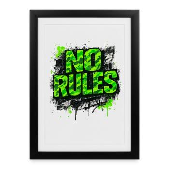 Pas de règles Graffiti disant camouflage néon - Affiche encadrée (27 × 37 cm) - noir - Devant