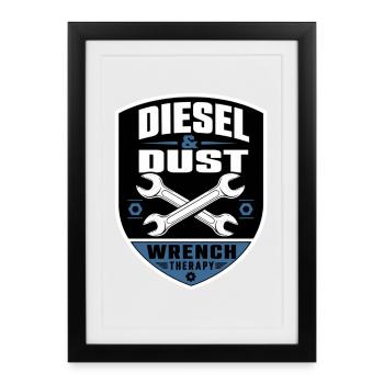 Diesel & Dust pour la mécanique et la mécanique - Affiche encadrée (27 × 37 cm) - noir - Devant