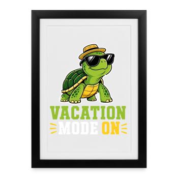 Mode vacances lors des vacances d’été de la Tortue - Affiche encadrée (27 × 37 cm) - noir - Devant