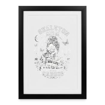 Skeleton Mom Raising Tiny Humans Saying - Framed poster (27 × 37 cm) - black - Front