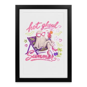 Goule Brûlante Été Halloween Fantôme d’été - Affiche encadrée (27 × 37 cm) - noir - Devant