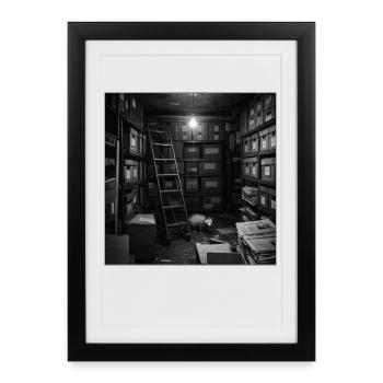 Wildlife Animal Crime Opossum Mystery Archive Retro - Framed poster (27 × 37 cm) - black - Front
