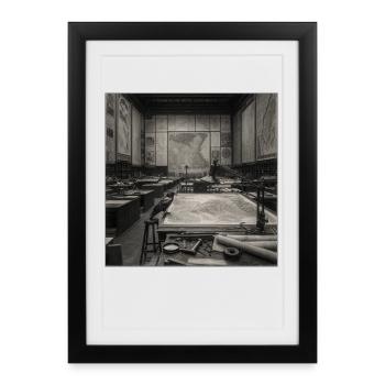 Raven dans les archives des cartes Affiche vintage Crime animal - Affiche encadrée (27 × 37 cm) - noir - Devant