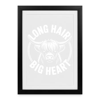 Hautes terres bovins des Highlands - Affiche encadrée (27 × 37 cm) - noir - Devant