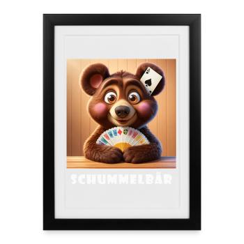 Schummelbär  - Gerahmtes Poster (27 × 37 cm) - Schwarz - Vorne