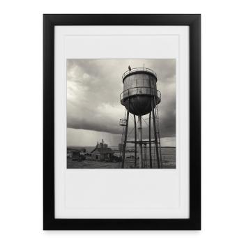 Bird of Prey Raven Water Tower Rétro Animal Crime - Affiche encadrée (27 × 37 cm) - noir - Devant