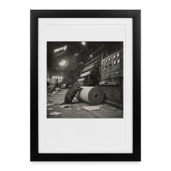 Beaver Paper Mill Industrial Retro Animal Crime - Affiche encadrée (27 × 37 cm) - noir - Devant
