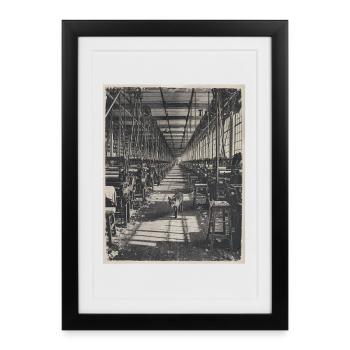 Lost Places Fox Retro Industrie Crime Animal - Affiche encadrée (27 × 37 cm) - noir - Devant
