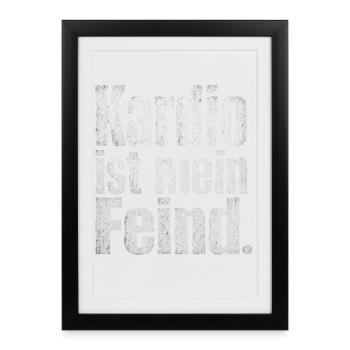 Kardio ist mein Feind Fitness Spruch Gym - Gerahmtes Poster (27 × 37 cm) - Schwarz - Vorne