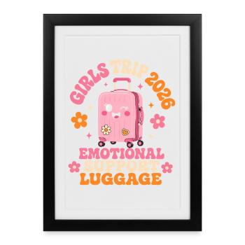 Voyage entre filles 2026 Valises de soutien émotionnel - Affiche encadrée (27 × 37 cm) - noir - Devant