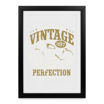 1957 Vintage Vintage Motorcycle Birthday Gift - Framed poster (27 × 37 cm) - black - Front